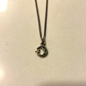 Moon and Star Blue Silver Unique Necklace
